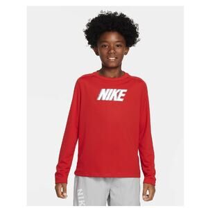 Nike Dri-FIT Multi+ Big Kids' (Boys') Long-Sleeve Top Red XL